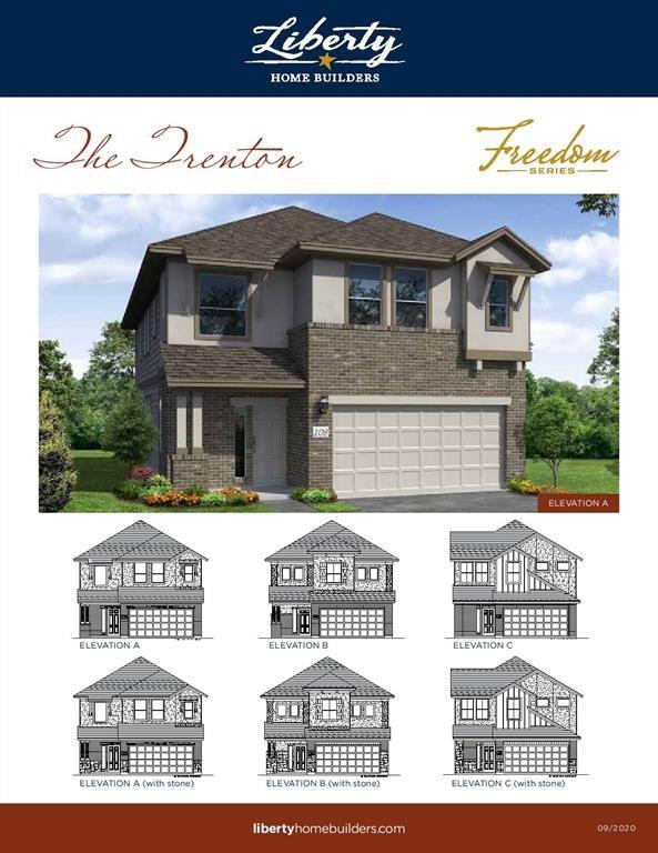 New Construction - Liberty Home Builders – Trenton Plan – 2719 sqft. – 2 Story – 5 bed, 3.5 baths & Game Room, 2 Car Garage w/ Covered patio, Primary Bedroom with Bay Window, 17X17 Tile Flooring @ Family Room, Entry/Extended Entry, Kitchen/Breakfast/Powder Bath/Utility Room, Tile Floors @ Primary Bath (17” x 17”), Tile Floors Bathroom 2 (17” x 17”), 42” Kitchen Cabinets – Level 2 Durango, Gunstock (color), Level 3 Granite Counter Tops w/ 10” Depth Farmer Size Stainless Steel Sink & Upgrade Backsplash w/Undermount Cabinet Lighting, (3) Pedant Lighting @ Kitchen Island, GE Stainless Steel Appliances, Full Wrap Wrought Iron Spindles at Stairs, Spa Walk-In Mud Set Shower w/Rain Shower Fixtures in Primary Bath, Front/Back Full Irrigation Sprinkler System w/Fully Sodded Front/Back yard. Brick/Stone Front Elevation, 2” Designer White Blinds, Wi-Fi Garage Door Opener, 30-Year Roof Composite Shingles