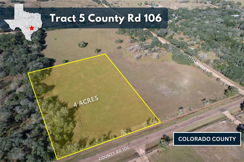 Welcome to the Peaceful Countryside where Small-Town living & magnificent SUNSETS welcome you HOME! Tucked away from the hustle & bustle of the big city, in the quaint & quiet country town of Rock Island TX you'll find this wonderful 4 acre Estate on a scenic rolling hill is surrounded by mature oak trees & teeming with wildlife like wild hogs, turkeys, & deer. Enjoy the MORNING VIEW over a steaming cup of coffee while watching nature unfold! NO HOA, & NO RESTRICTIONS mean peace of mind on your own private slice of heaven! Build your country getaway cabin, weekend headquarters, leisure ranch, custom DREAM home, or start a small farm, the possibilities are endless! Livestock & Animals welcome! Come find out why so many moving back to the Countryside LOVE to call Colorado County home! Additional tracts of land available, current AG appraised! Water service available at road, will need to have lines run, meter installed at buyer cost. verify with city of Rock Island.