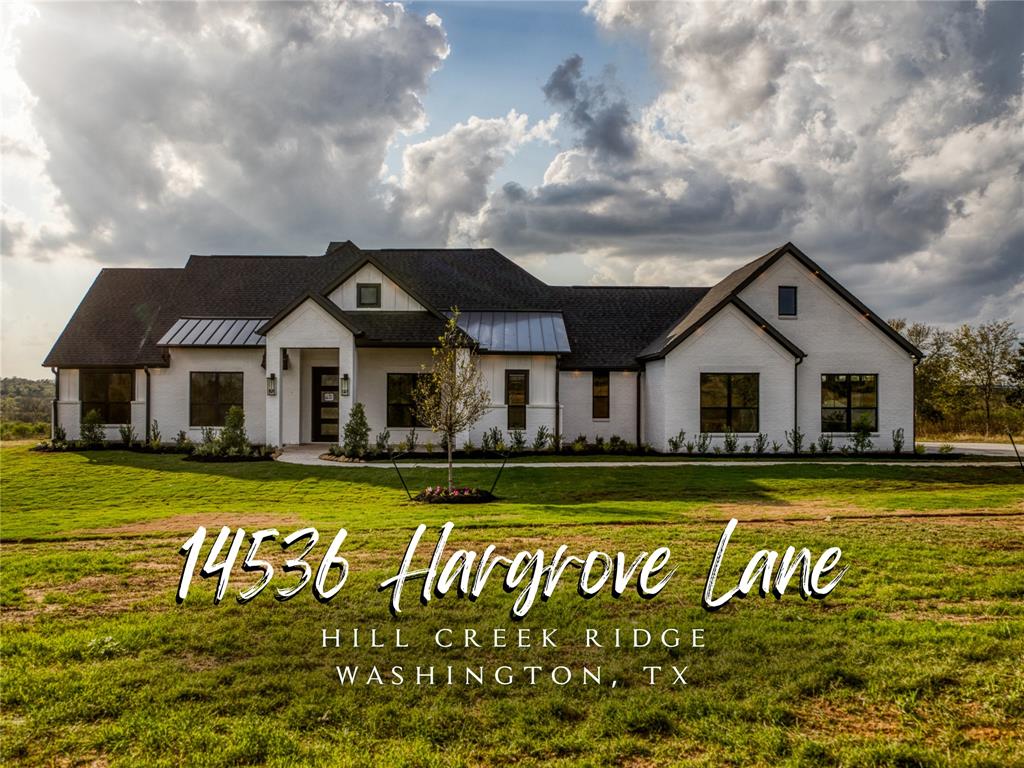 Located in Hill Creek Ridge Estates, this new build has everything you could want in a country home. It sits on just over 2 acres, long-distance views, and paved road access. The shared restrictions in this community helps retain your homes value moving forward. Located just a short distance between Historic Chappell Hill and Washington on the Brazos. The location cannot be beat - the best of country living with quick access to modern amenities. The house is 4 bedroom, 3 & half bathroom and includes an office as well. The large kitchen with oversized island is open to the family/dining room, where you can enjoy the views at the same time you are enjoying a fire in the fireplace. The finishes in the home are top notch and include hardwood floors, quartz countertops, Delta plumbing fixtures, GE appliances, and more.