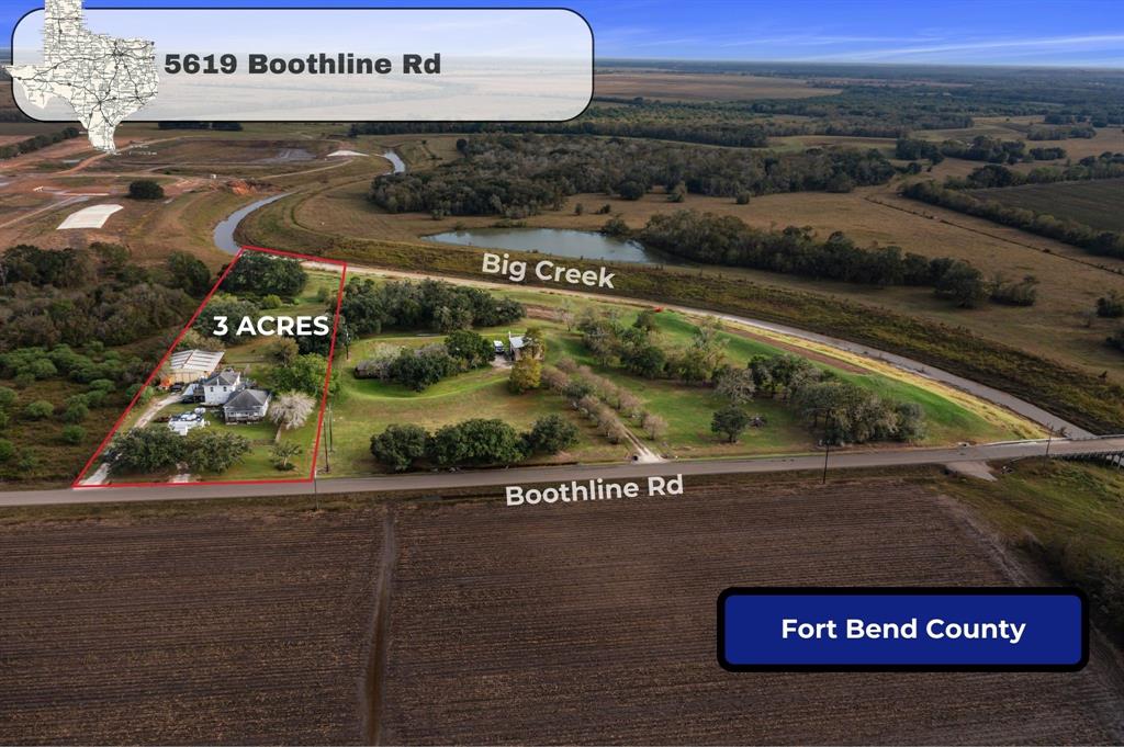 Invest in the future with this prime development opportunity! This 3 acre parcel features approximately 160 ft of frontage on the soon to be expanded Boothline Rd & is contiguous along its NE boundary with the master planned community of Austin Point which projects home sales to start in spring 2025! Its strategic location & proximity to the future expansion of the Grand Parkway & residential developments like Austin Point and the 1,500 acres recently purchased by Johnson Development at FM 2977 & Koeblen Rd make this property ideal for commercial development. The expansive lot provides ample room for various projects. You can also consider purchasing the 8.469 acres contiguous to the SW boundary of the tract for sale. With so much of the area property owned by either George Ranch or Austin Point, don't miss out on this incredible opportunity to secure your foothold in this high-growth potential area. Contact us now to explore the possibilities & turn your visionary dreams into reality!