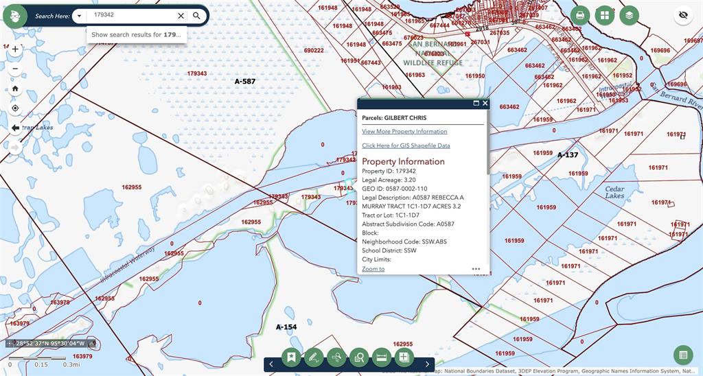 Surfside Area!  your chance to own five acres at an unbelievable price.  Multiple bodies of water on property.  Listing is part of a multi-listing package of vacant land and acreage.  Reach out to listing agent for additional information.  Buyer to purchase a new survey. BCAD Property ID 191120