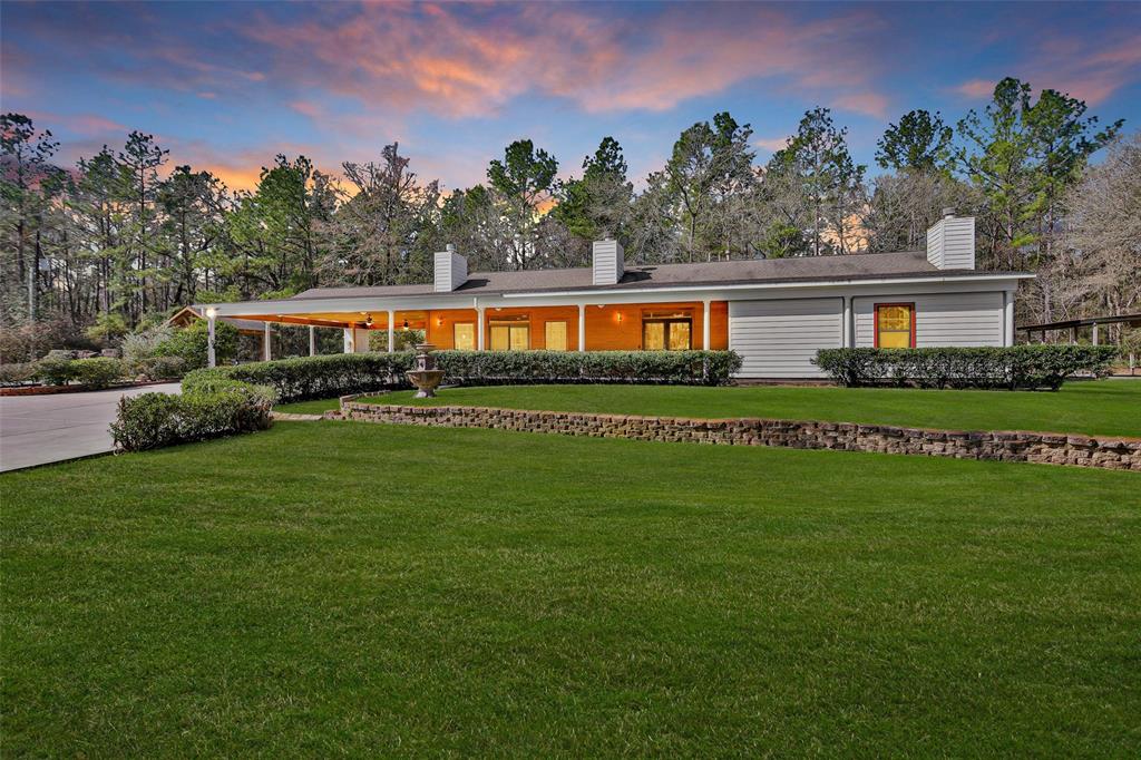 Discover the ultimate retreat on 14.5+ unrestricted acres in Montgomery, TX! This one-story, 3-bedroom, 3-bathroom home offers comfort and style, featuring a heated pool and a private guest house. Perfect for car collectors, gearheads, or outdoor enthusiasts, the property boasts three climate-controlled commercial buildings with over 8,000 sq. ft.—perfect for an extensive car collection, UTVs/outdoor toys, farm equipment or running a business. With no restrictions, the possibilities are endless! 
Whether you’re looking for a private escape or a thriving commercial opportunity, this estate delivers. Located just minutes from Lake Conroe, top-rated Montgomery ISD schools, shopping, and dining, this property offers both seclusion and convenience. Don’t miss this rare chance to create your dream lifestyle!