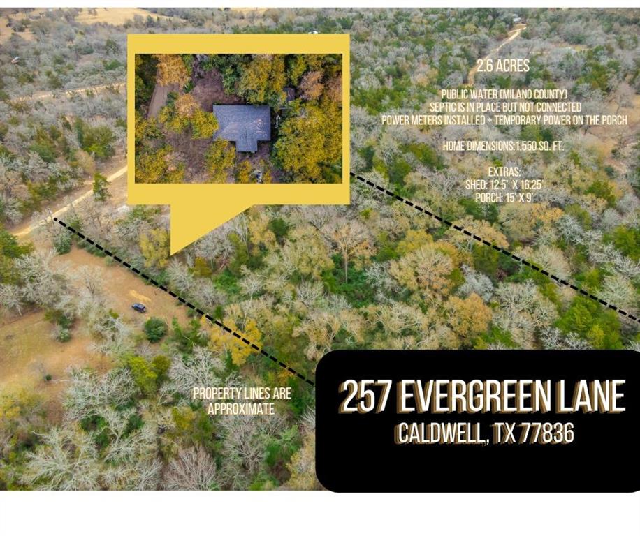 RARE OPPORTUNITY – Discover the perfect blend of space, potential, and tranquility with this hard-to-find gem! Nestled on 2.59 expansive acres—a mix of cleared and untouched land—this property offers endless possibilities to design your ideal country retreat. Only 35 miles from College Station, the home boasts a solid foundation and great bones, ready for you to shape into a stunning 3-bedroom, 2-bath haven!!  Priced to sell—opportunities like this don’t last! Bring your offers and make this property yours today!