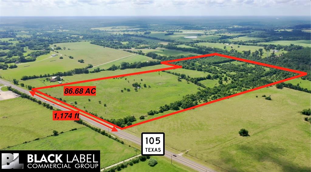 This expansive tract offers a perfect blend of development and agricultural prospects, strategically positioned near FM 1774, Highway 249, Montgomery, TX, and burgeoning residential development(s). Nearly 1,200' HWY 105 frontage.