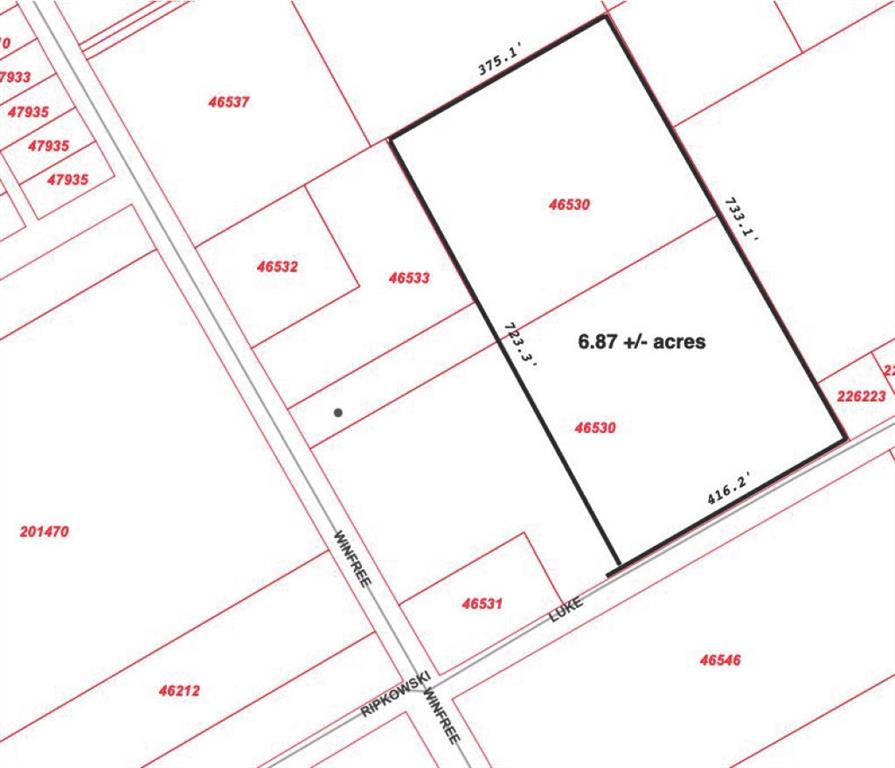 This 6.87 +/- acre property features 416’ of frontage on Luke Street with close access to FM 1409. The property is a great development opportunity in Downtown Dayton. The full 9.6-acre tract is available.