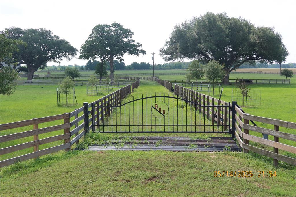 Great Gentleman's Ranch in the Heart of Texas in Lavaca County Texas. Currently an Operating Cattle Ranch called the RGB Ranch.  Property was designed after a Lexington Kentucky Horse Farm and can be used as a cattle ranch or horse farm.An 800 sq. foot living quarters with an 800 square foot upstairs making it 1,600 feet for living area. Upstairs can be converted into a full bath,two bedrooms or small office space.  Stairs already installed to get to second level.Ceiling fan cost $6500 & exhaust fan.The metal building is 60X40X20.  Has charo-filtered water.Recreational vehicle outlets.Septic sustem,Pro-Flow 500 Aerobic Surface Spray System,runs on clorox. System designed for five(5) toilets.Has a 500 gallon/day treatment capacity and a 771 gallon pump tank.Three (3) building locations and one (1) barn site.Has a 400 ft. water well, 5  HP submerible pump, two pressure tanks,pumps 100 gallons per minute.Water piped to 7 pastures.Has a 1,000 gallon cistern.