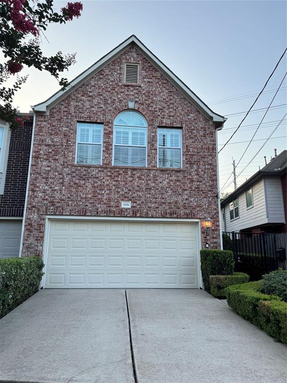 4256 Childress Street Houston, Texas Hard to find two-story Townhome with first floor living in desirable College Court/West University area. This beauty features crown moulding/hardwood flooring throughout. The open spacious Living/dining area with lots of lighting, great for entertaining! Gorgeous Tiled kitchen/breakfast area with recently installed Quartz counter top, subway tile backsplash, oven, dishwasher, undermount sink along with microwave and GE PROFILE Refrigerator. Home features abundance of storage, lots of counter space, huge pantry and a cheerful breakfast area. Saunter up along the ‘Missoni’ designer carpet on staircase. Oversized Primary bedroom with Plantation shutters, huge closet and a 18’ custom built-ins flow into the luxurious primary bath with separate tub/shower. Two large secondary bedrooms with a good sized game room upstairs. Lush landscaped yard features Turf along the entire exterior. Perfect West U area location near Parks, Med Center and shopping! Must see to appreciate!