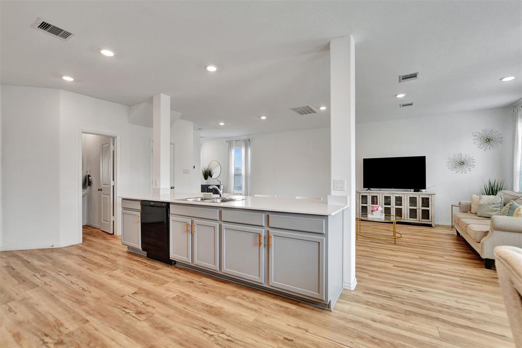 Notice the ample space in the kitchen