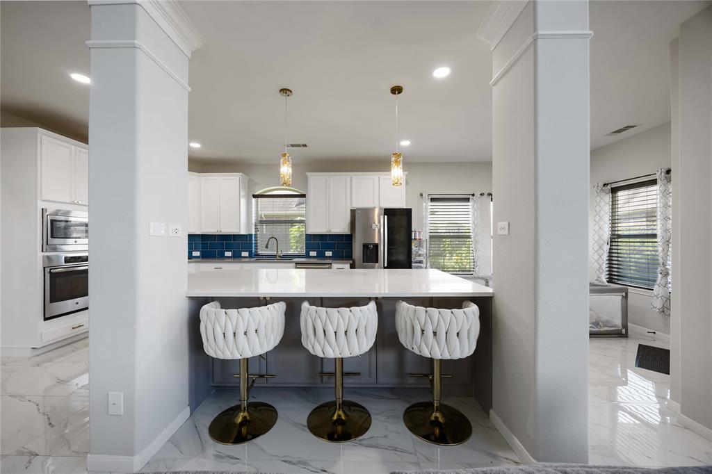 Custom built island with added storage underneath installed.