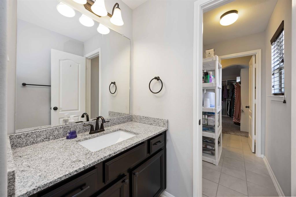 Jack and Jill bathroom view toward the other room.