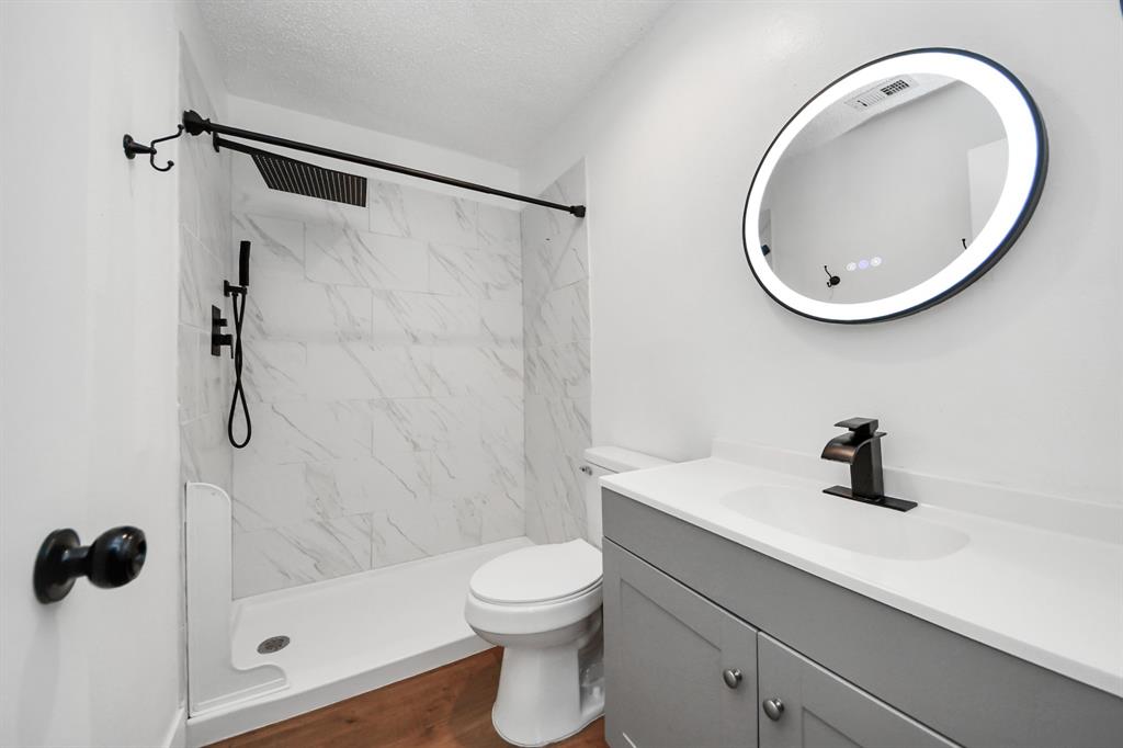 Upgraded primary bathroom.